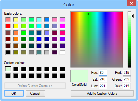 Customize colors