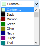 Select colors from the dropdown list