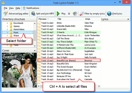 No MP3 lyrics in the file