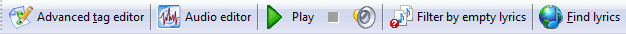 Toolbar of Free Lyrics Finder