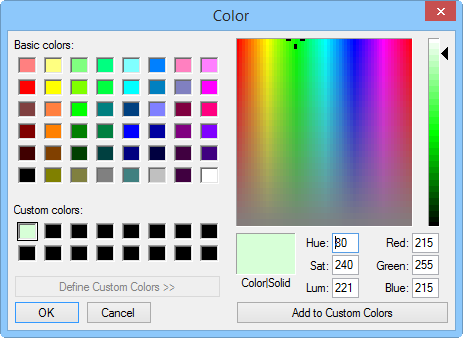 Define custom colors